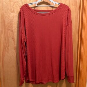 Women's Rust Colored Long Sleeve Top
